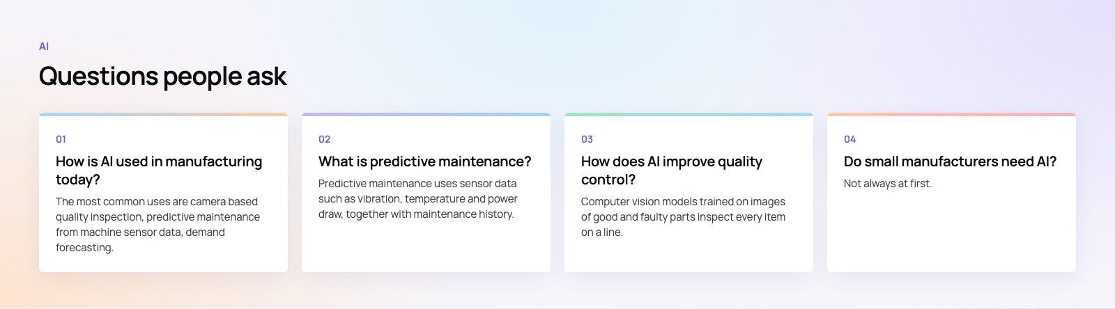 AI in Manufacturing: Use Cases, Benefits and How to Start: further points, a Codeeo diagram
