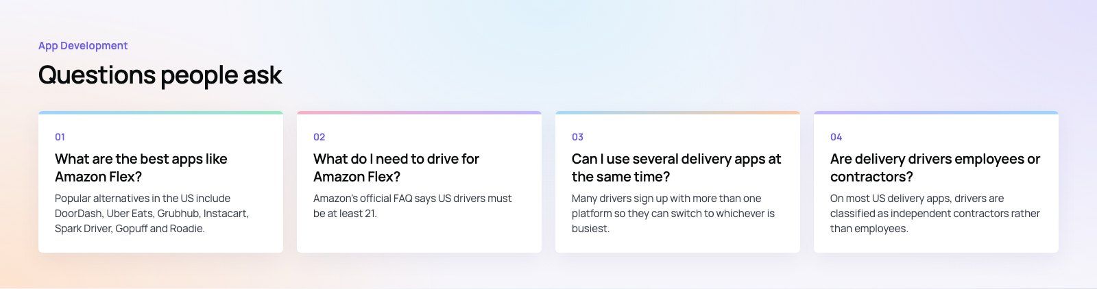 Apps Like Amazon Flex: Delivery Driver Apps Compared: further points, a Codeeo diagram
