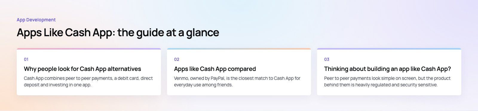 Apps Like Cash App: Money Transfer Alternatives Compared: the main points, a Codeeo diagram