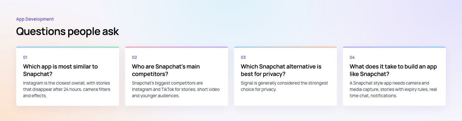 Apps Like Snapchat: Alternatives for Stories, Chat and Video: further points, a Codeeo diagram