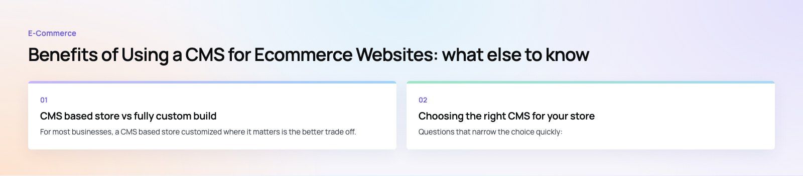 Benefits of Using a CMS for Ecommerce Websites: further points, a Codeeo diagram