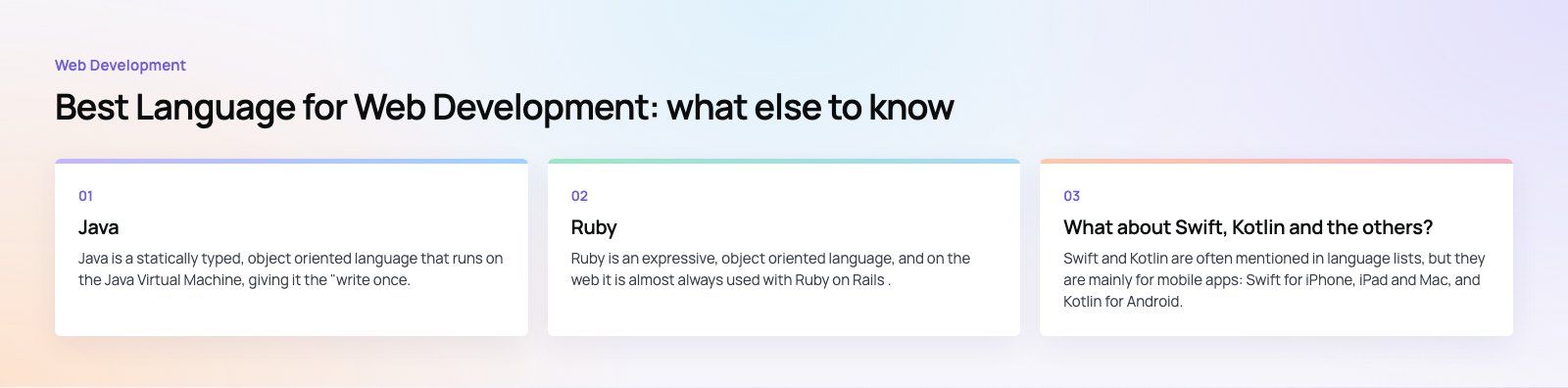 Best Language for Web Development: How to Choose: further points, a Codeeo diagram