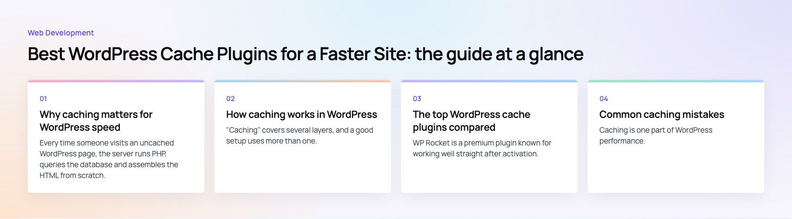 Best WordPress Cache Plugins for a Faster Site: the main points, a Codeeo diagram