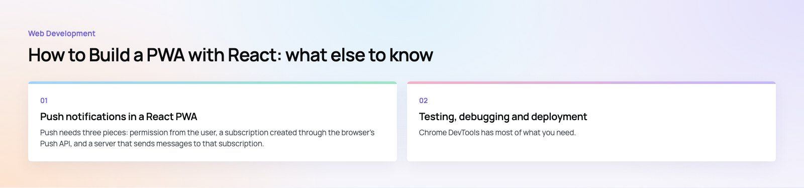 How to Build a PWA with React: Setup, Offline Mode and Deployment: further points, a Codeeo diagram