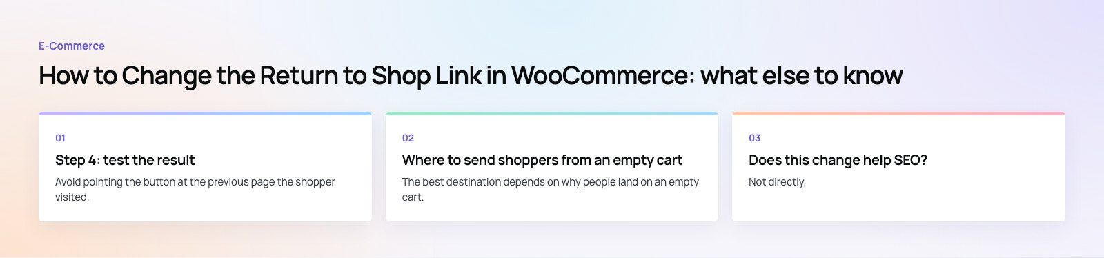 How to Change the Return to Shop Link in WooCommerce: further points, a Codeeo diagram