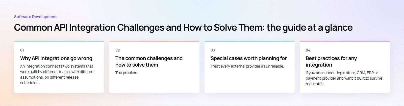 Common API Integration Challenges and How to Solve Them: the main points, a Codeeo diagram