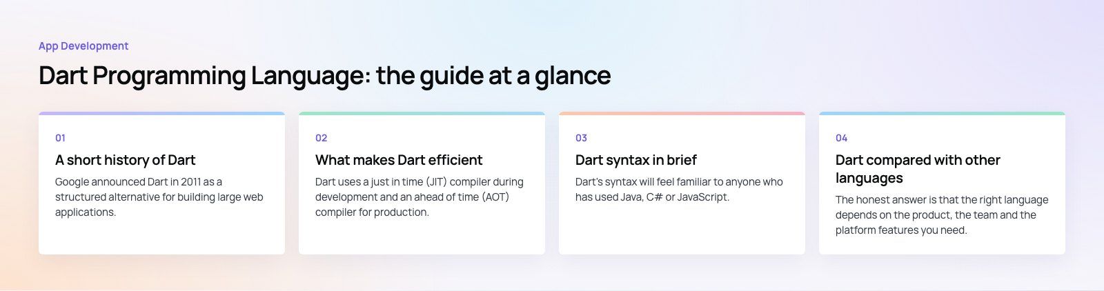 Dart Programming Language: Why It Suits Efficient, Scalable Apps: the main points, a Codeeo diagram