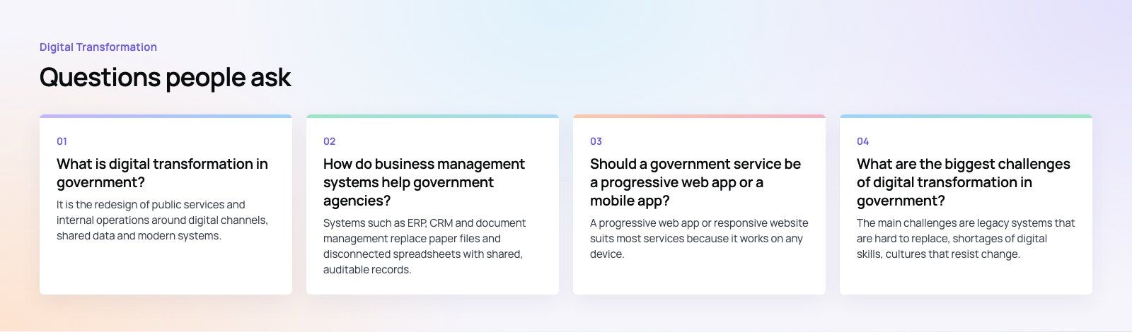 Digital Transformation in Government: Key Areas and First Steps: further points, a Codeeo diagram
