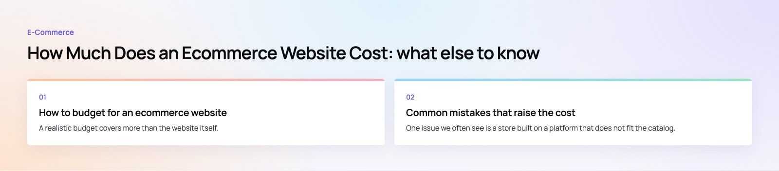 How Much Does an Ecommerce Website Cost? What Drives the Budget: further points, a Codeeo diagram