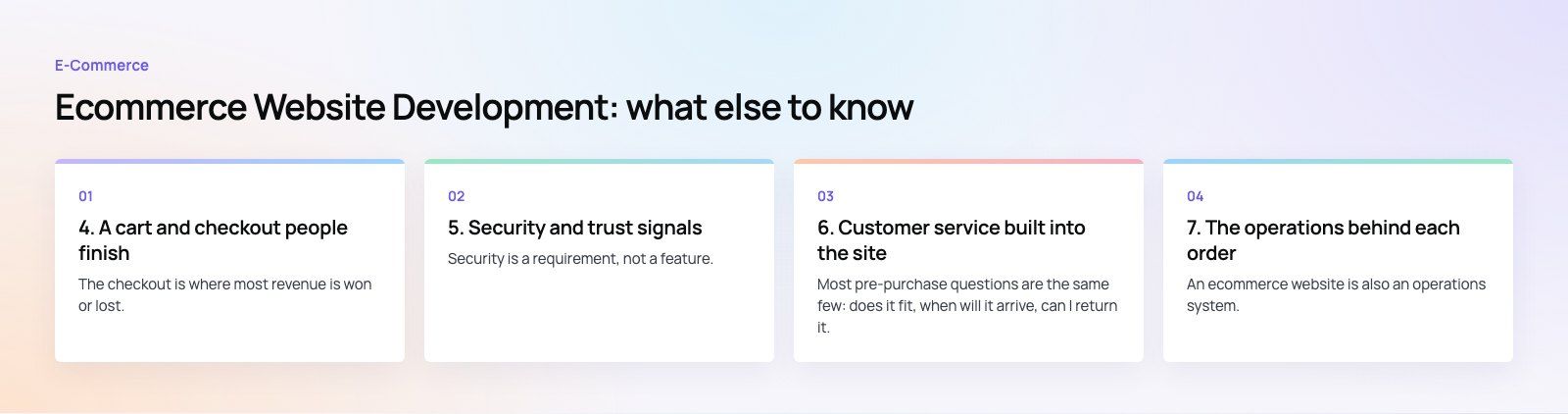Ecommerce Website Development: 9 Elements Every Store Needs: further points, a Codeeo diagram