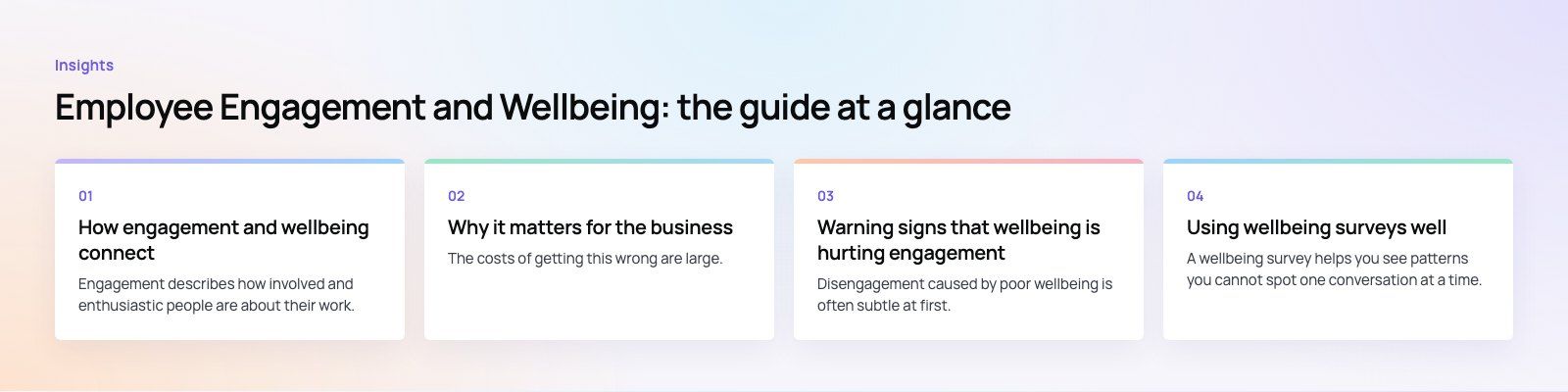 Employee Engagement and Wellbeing: How They Work Together: the main points, a Codeeo diagram