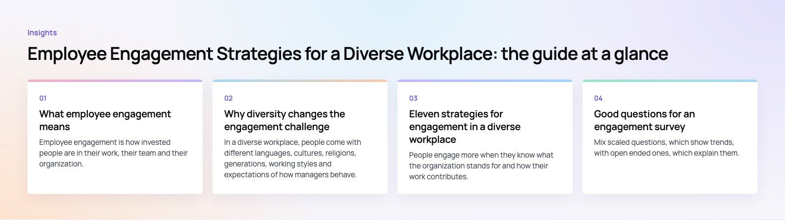 Employee Engagement Strategies for a Diverse Workplace: the main points, a Codeeo diagram