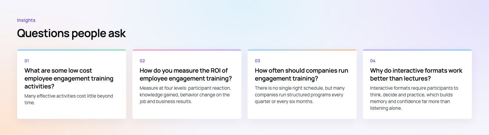 Employee Engagement Training Activities That Deliver Real ROI: further points, a Codeeo diagram