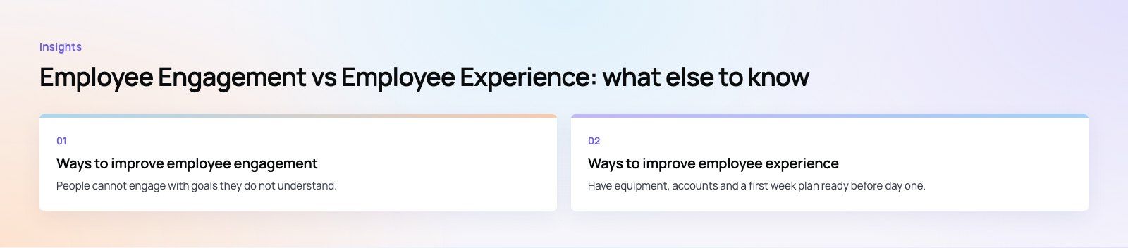 Employee Engagement vs Employee Experience: The Real Difference: further points, a Codeeo diagram