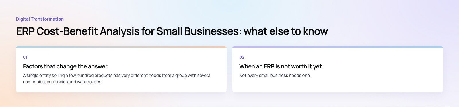 ERP Cost-Benefit Analysis for Small Businesses: further points, a Codeeo diagram