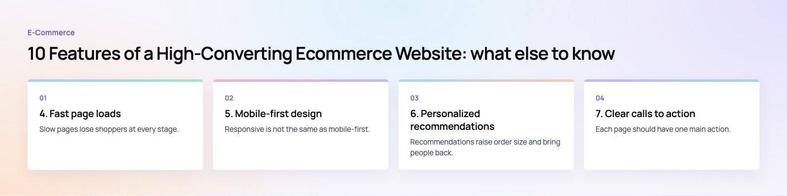 10 Features of a High-Converting Ecommerce Website: further points, a Codeeo diagram