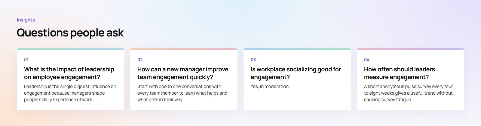 How Leaders Influence Employee Engagement: 8 Practices That Work: further points, a Codeeo diagram