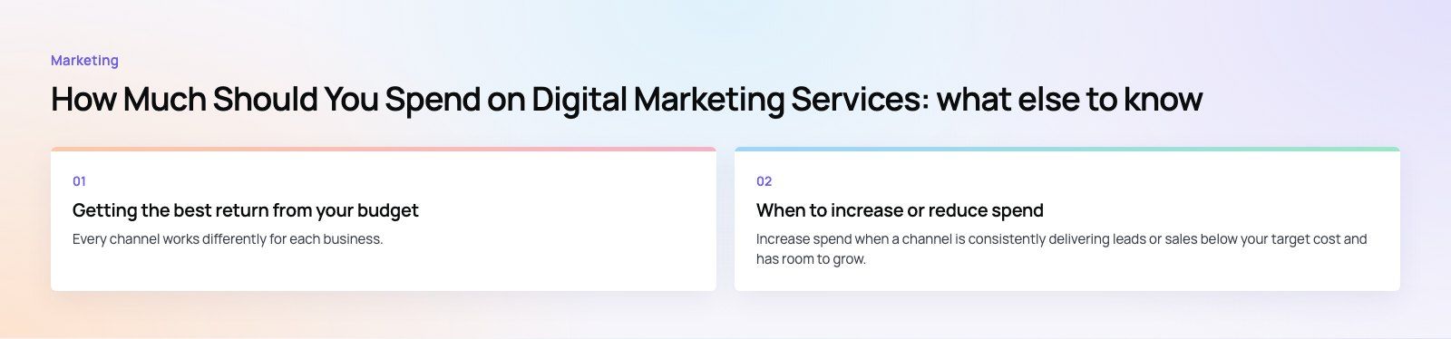 How Much Should You Spend on Digital Marketing Services?: further points, a Codeeo diagram