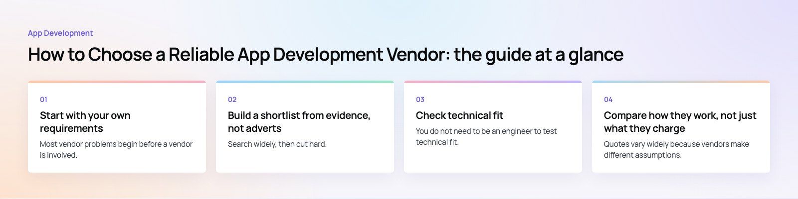 How to Choose a Reliable App Development Vendor: the main points, a Codeeo diagram