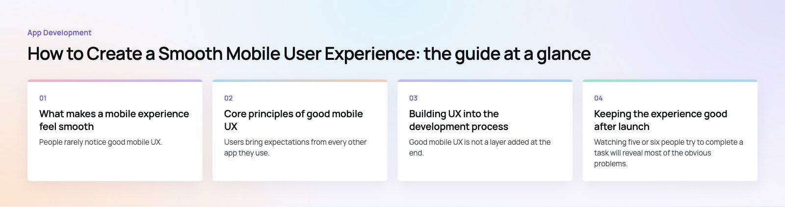 How to Create a Smooth Mobile User Experience: the main points, a Codeeo diagram