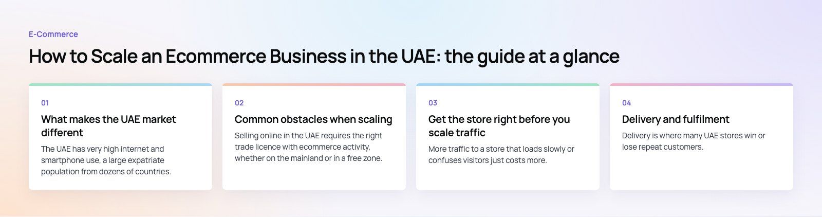 How to Scale an Ecommerce Business in the UAE: the main points, a Codeeo diagram