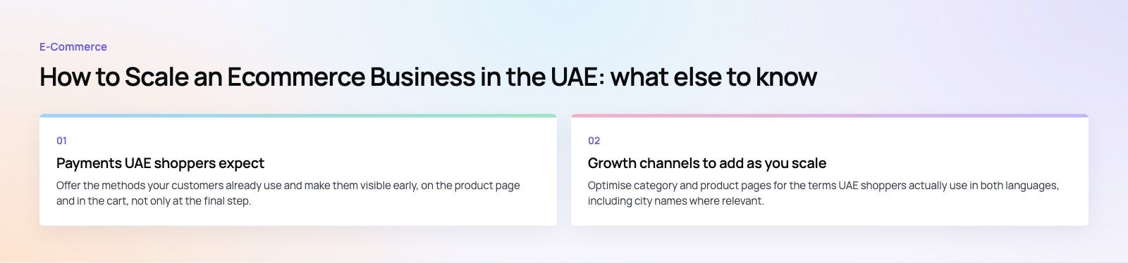 How to Scale an Ecommerce Business in the UAE: further points, a Codeeo diagram