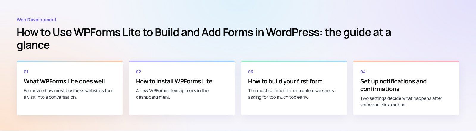 How to Use WPForms Lite to Build and Add Forms in WordPress: the main points, a Codeeo diagram