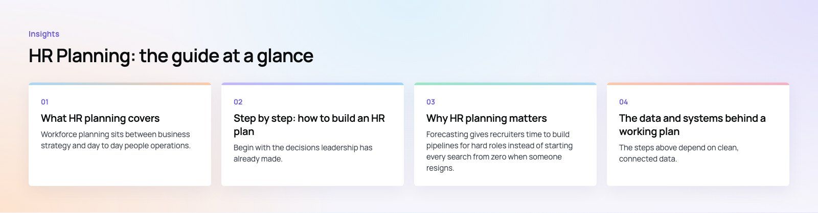 HR Planning: A Step by Step Guide to Building a Workforce Plan: the main points, a Codeeo diagram