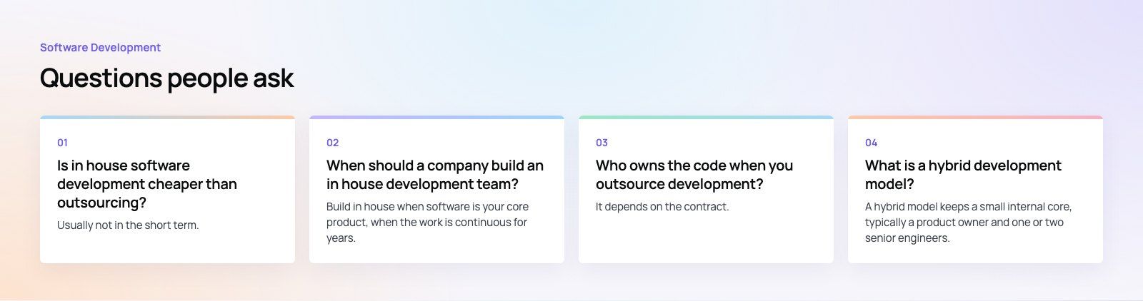 In House Software Development: Pros, Cons and When It Fits: further points, a Codeeo diagram