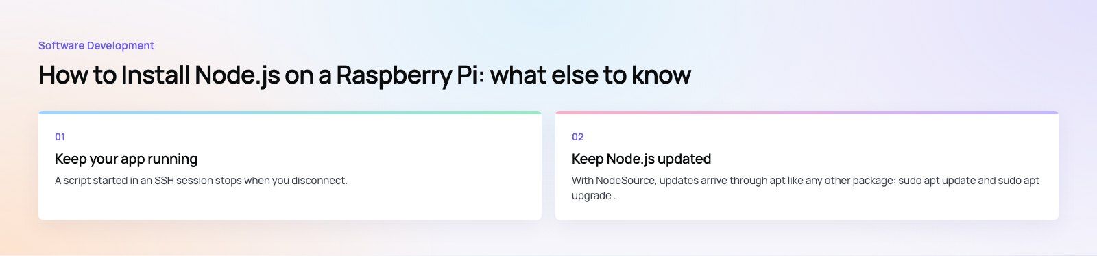 How to Install Node.js on a Raspberry Pi: further points, a Codeeo diagram