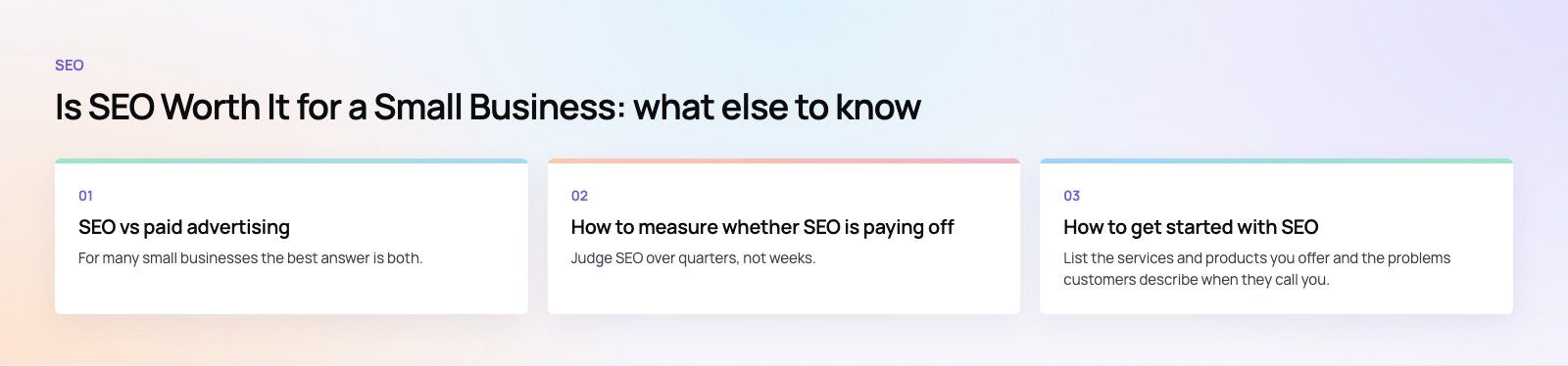 Is SEO Worth It for a Small Business? Costs, Results and Trade Offs: further points, a Codeeo diagram