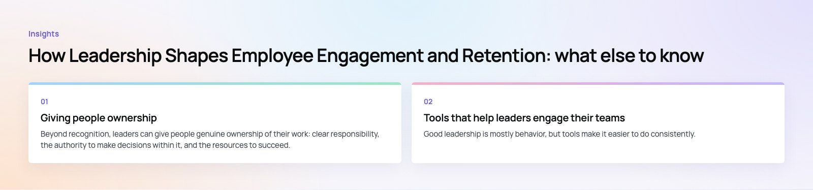How Leadership Shapes Employee Engagement and Retention: further points, a Codeeo diagram