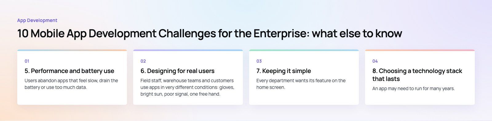 10 Mobile App Development Challenges for the Enterprise: further points, a Codeeo diagram