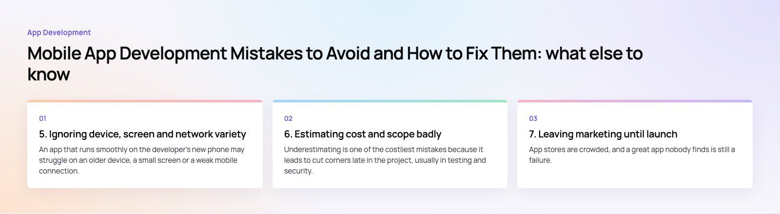 Mobile App Development Mistakes to Avoid and How to Fix Them: further points, a Codeeo diagram