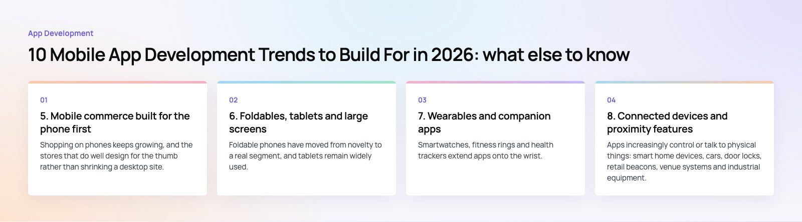 10 Mobile App Development Trends to Build For in 2026: further points, a Codeeo diagram