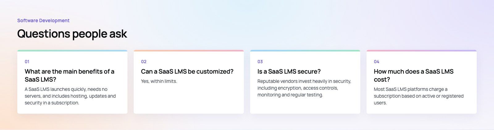 SaaS Learning Management System: Benefits, Limits and How to Choose: further points, a Codeeo diagram