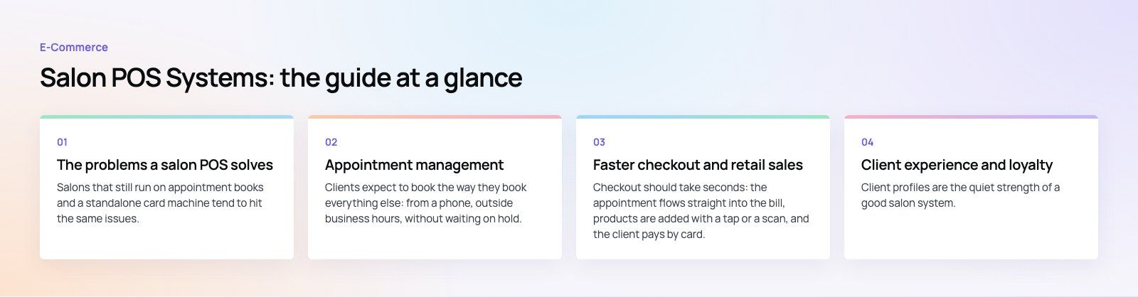 Salon POS Systems: Managing Appointments and Sales in One Place: the main points, a Codeeo diagram