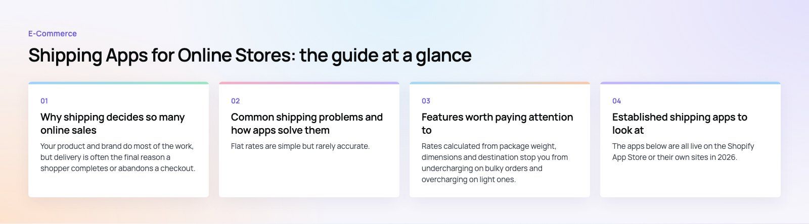 Shipping Apps for Online Stores: Features, Options and Trade Offs: the main points, a Codeeo diagram