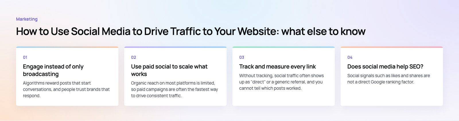 How to Use Social Media to Drive Traffic to Your Website: further points, a Codeeo diagram
