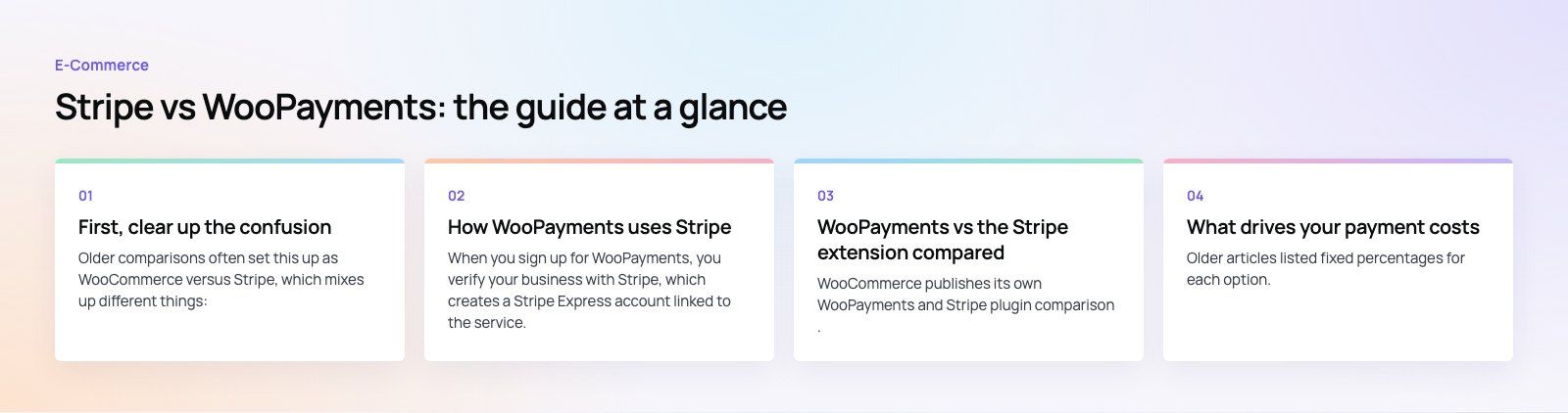 Stripe vs WooPayments: Which Should Your WooCommerce Store Use?: the main points, a Codeeo diagram