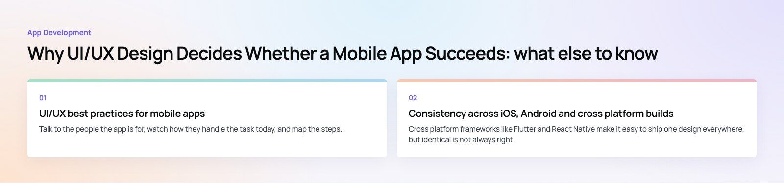 Why UI/UX Design Decides Whether a Mobile App Succeeds: further points, a Codeeo diagram