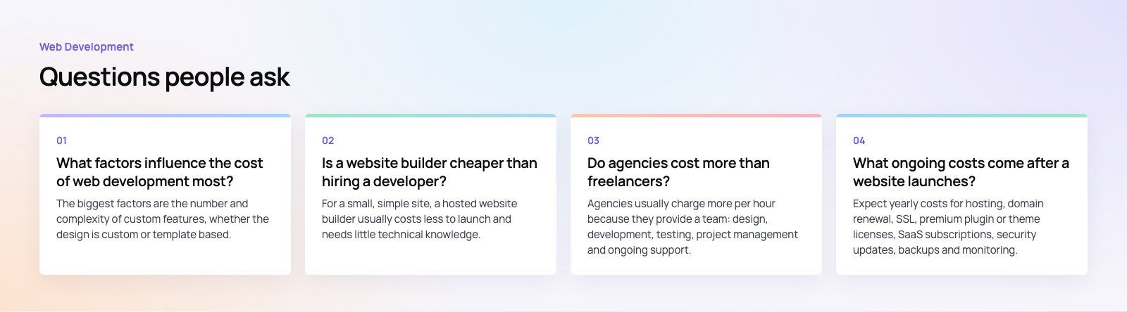 Web Development Cost: What Drives It and How to Budget: further points, a Codeeo diagram