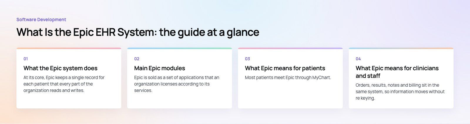 What Is the Epic EHR System? Modules, MyChart and Costs: the main points, a Codeeo diagram