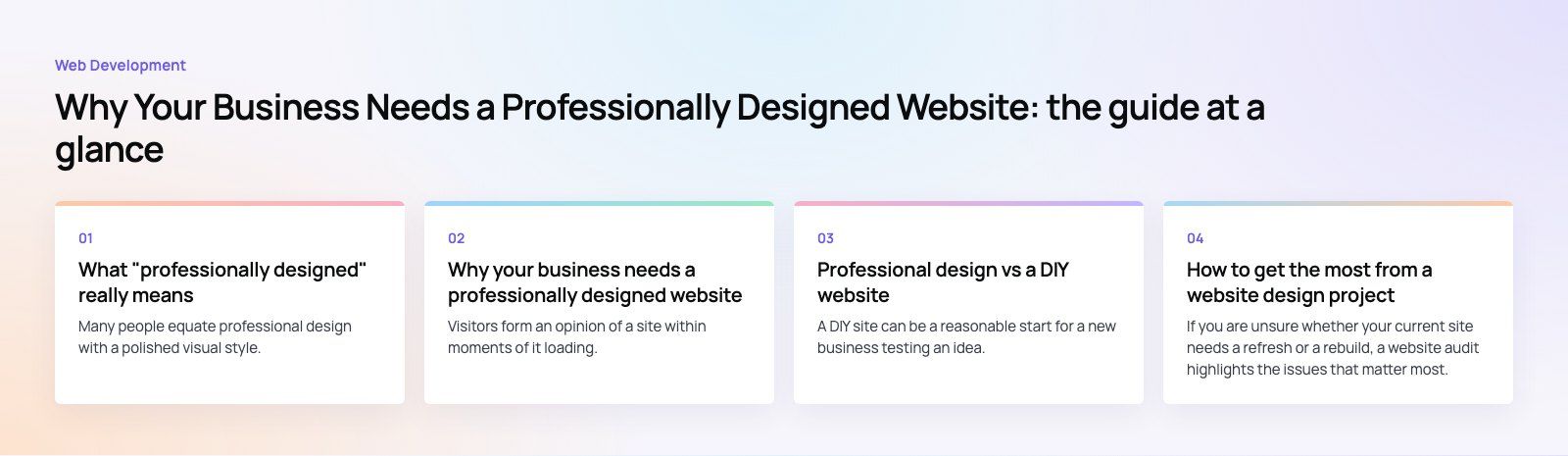Why Your Business Needs a Professionally Designed Website: the main points, a Codeeo diagram