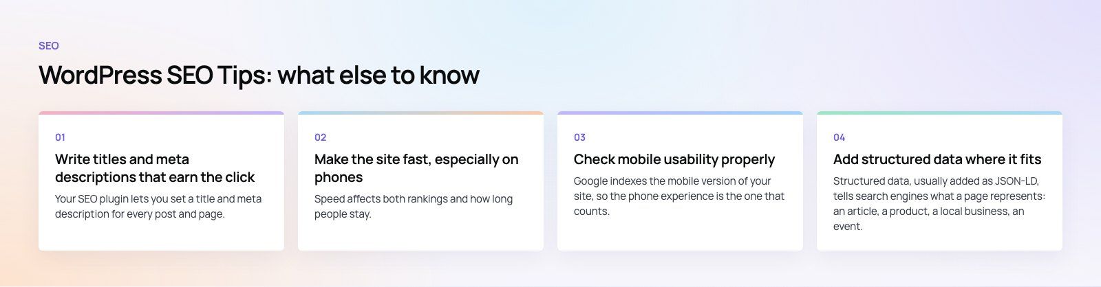 WordPress SEO Tips: A Practical Checklist to Improve Rankings: further points, a Codeeo diagram