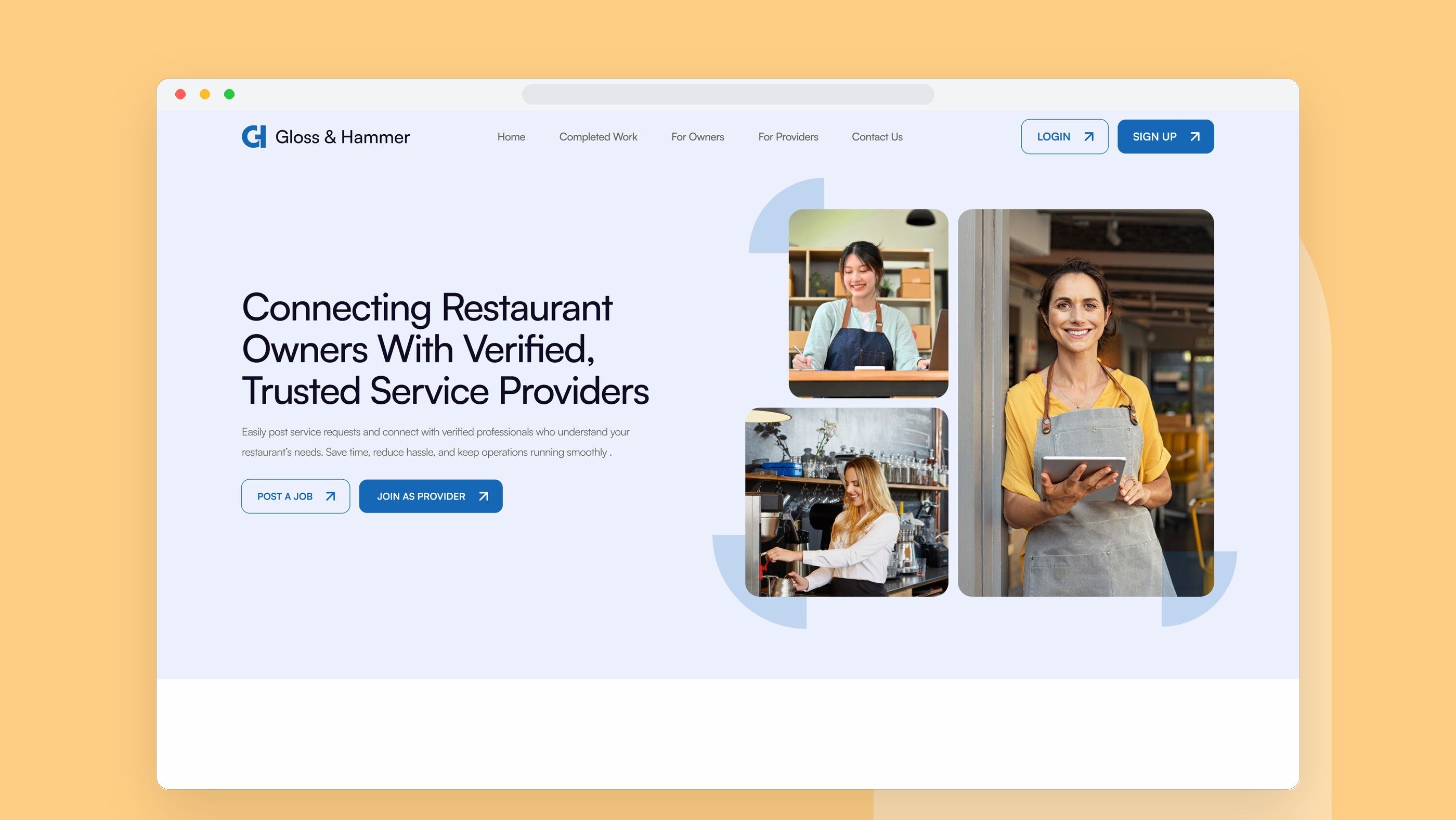 GLOSS & HAMMER: Homepage for owners and providers