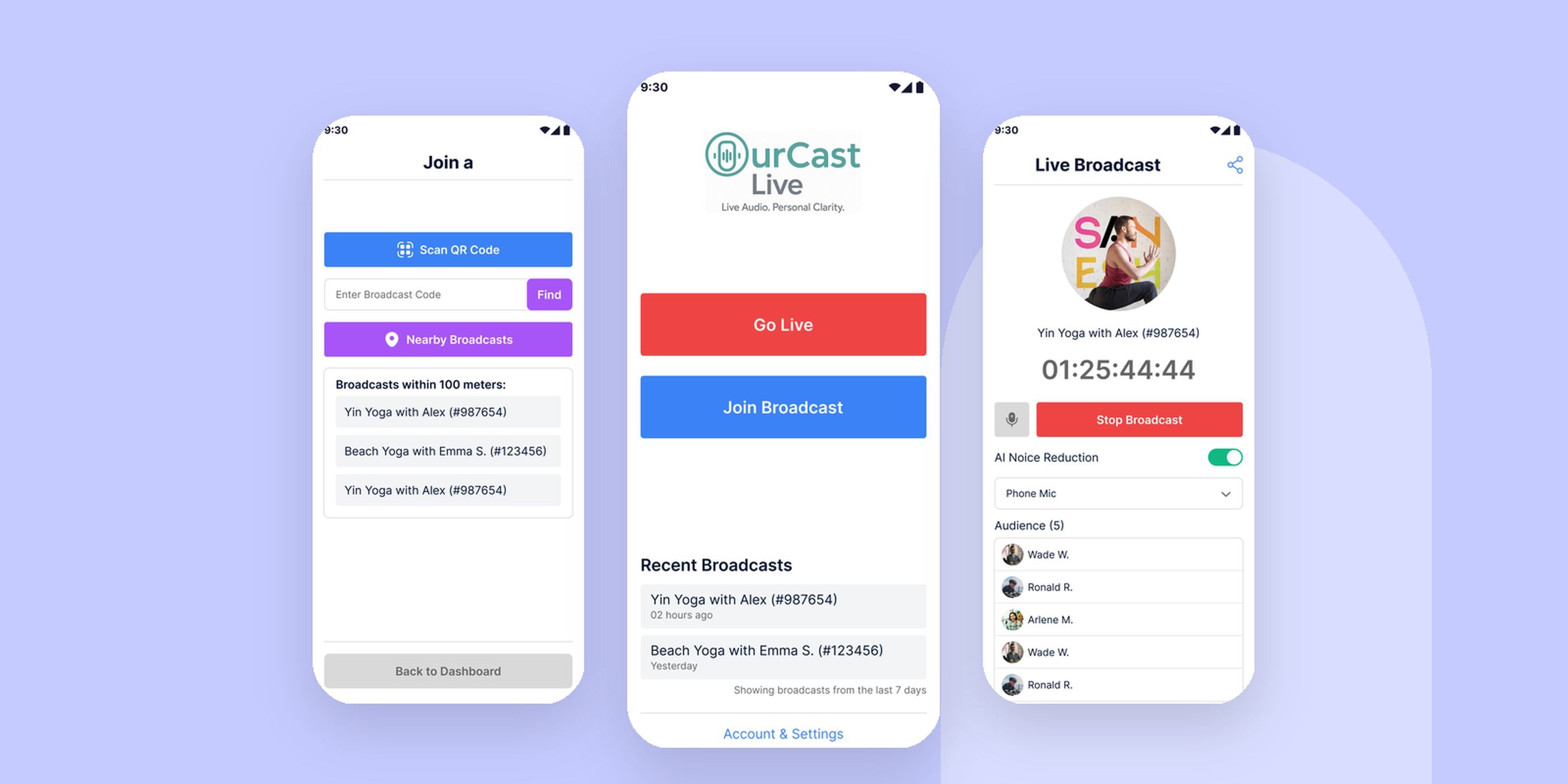 OURCAST LIVE project by Codeeo
