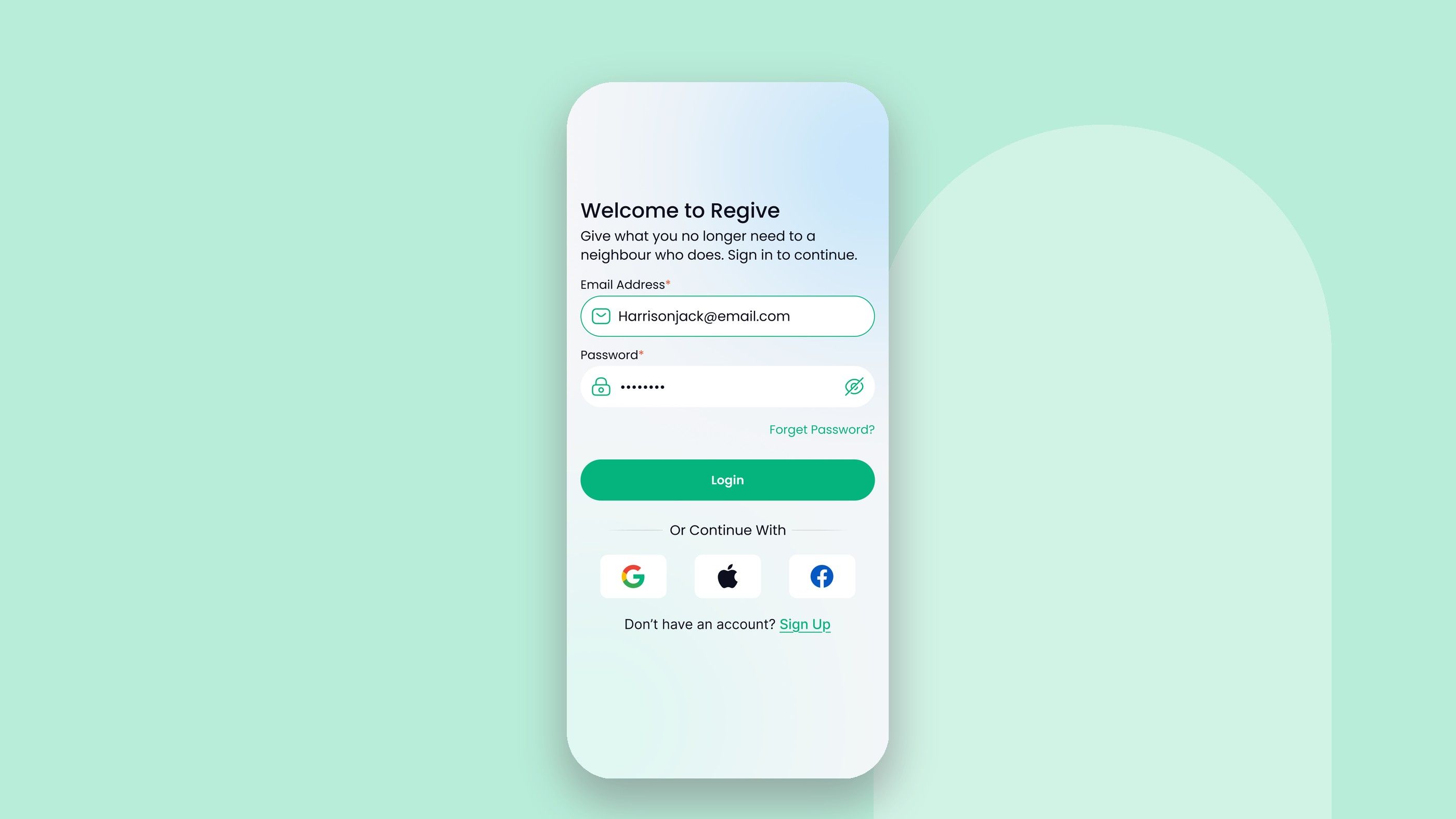 REGIVE: Sign in