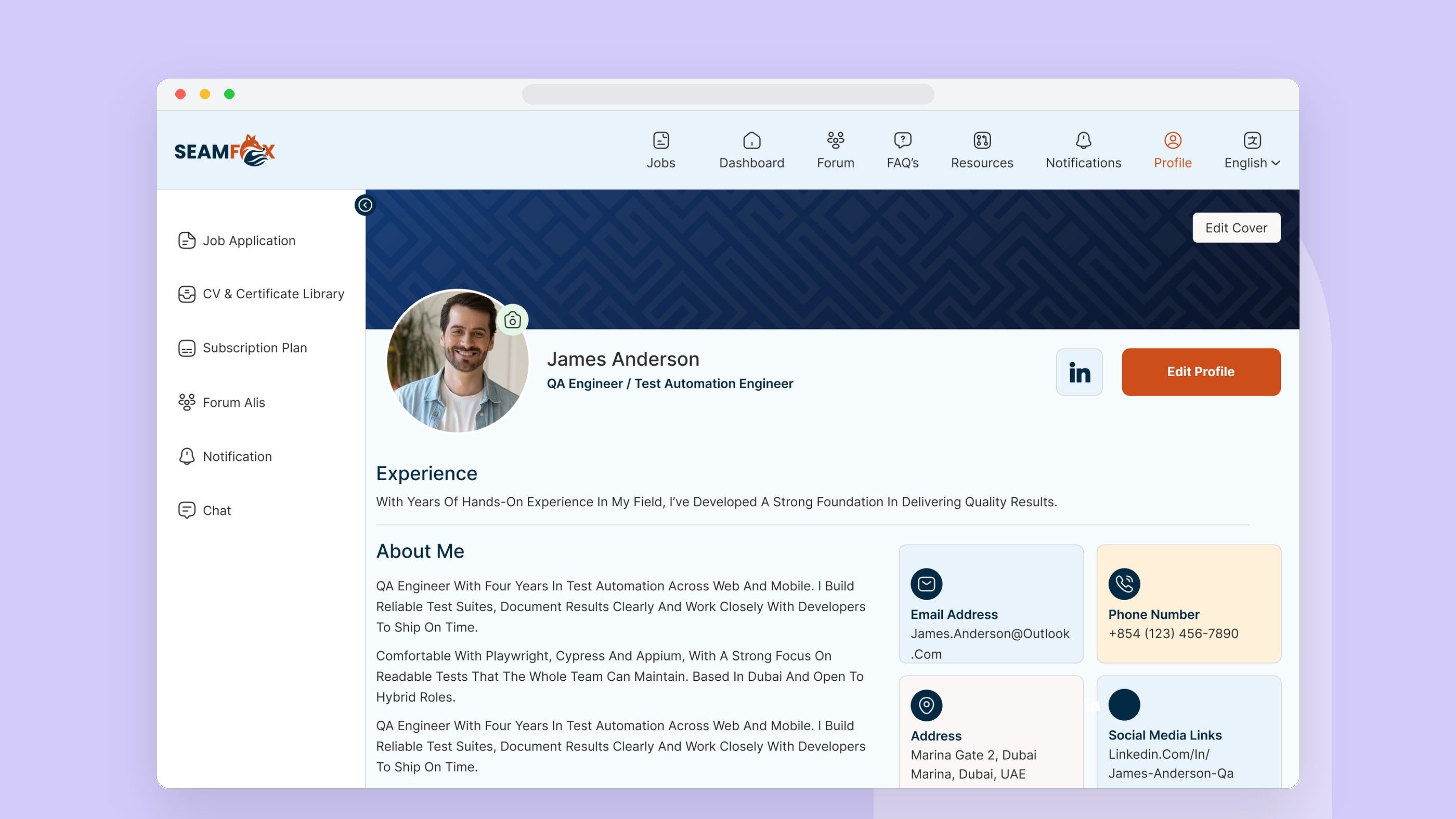 SEAMFOX: Candidate profile