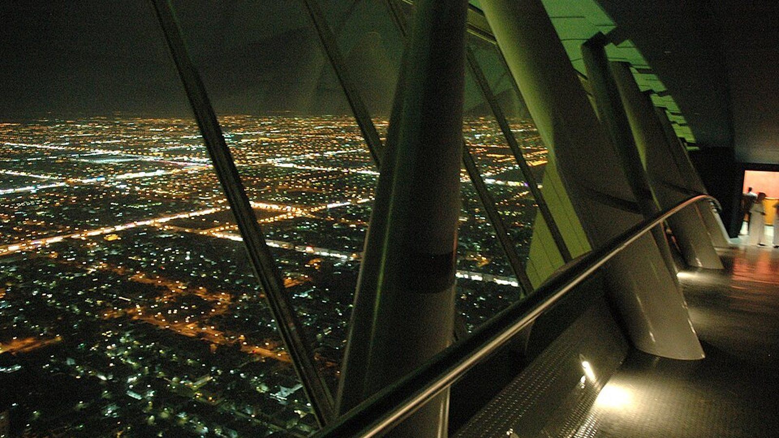 Riyadh at night seen from the Kingdom Centre skybridge